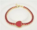 Imported Luxury Heart Centerpiece Bracelet – 18K Gold Plated Zircon Chain Bracelet for Women