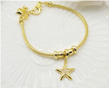 Sparkling Starfish Charm Snake Chain Bracelet – 18K Gold Plated Charm Jewellery for Women