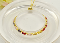 Imported Luxury Multi-Color Baguette Zircon Adjustable Bracelet – 18K Gold Plated
