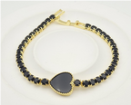 Imported Luxury Heart Centerpiece Bracelet – 18K Gold Plated Zircon Chain Bracelet(Colours Available)