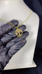 Multi-Color Gemstone Tree of Life Pendant Necklace – 18K Gold Plated Meaningful Jewellery