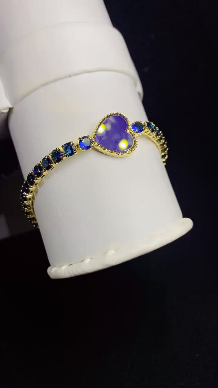 Imported Luxury Heart Centerpiece Bracelet – 18K Gold Plated Zircon Chain Bracelet for Women