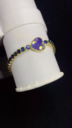 Imported Luxury Heart Centerpiece Bracelet – 18K Gold Plated Zircon Chain Bracelet(Colours Available)