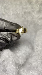 Celestial Angel Wings Open Adjustable Ring – 18K Gold Plated Feather Band