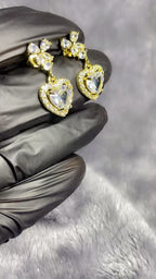 Dazzling Clear Crystal Heart Drop Earrings (2 Colours Available)