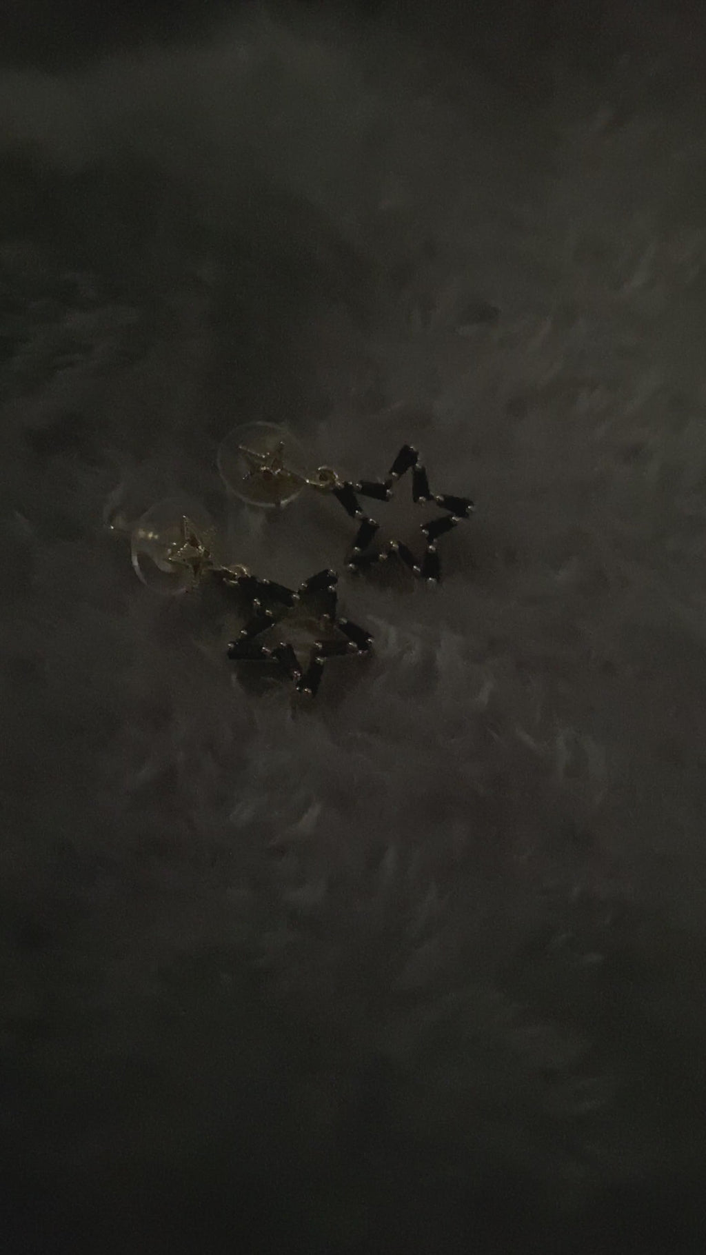Edgy Black Baguette Zircon Star Drop Earrings